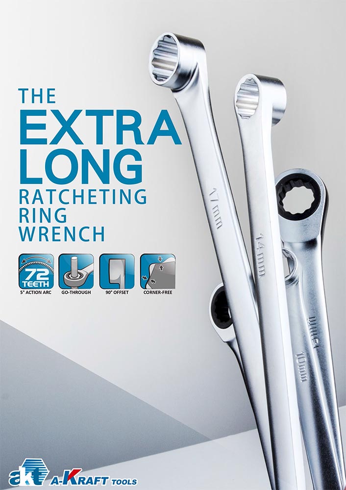 EXTRA LONG Ratcheting Ring Wrench